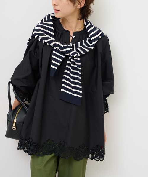 JOURNAL STANDARD relume(ジャーナルスタンダード レリューム)の「《WEB限定追加》エンブロイダリーブラウス(シャツ/ブラウス・レディース・ホワイト/ブラック・FREE)」の13枚目の写真