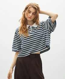 border short polo T / ボーダーショートポロT