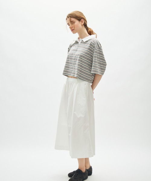 full/fill.(フルフィル)の「border short polo T / ボーダーショートポロT(Tシャツ/カットソー・レディース・ネイビー/グレー・FREE)」の13枚目の写真