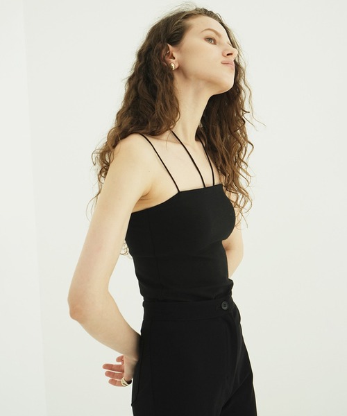 CLANE(クラネ)の「THIN CORD HALTER NECK TOPS(その他トップス・レディース・ブラック/ホワイト/ブラウン・2/1)」の4枚目の写真