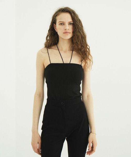 CLANE(クラネ)の「THIN CORD HALTER NECK TOPS(その他トップス・レディース・ブラック/ホワイト/ブラウン・2/1)」の5枚目の写真