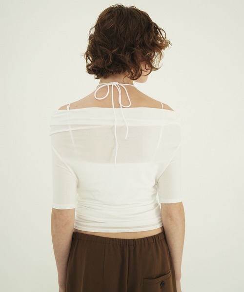 CLANE(クラネ)の「THIN CORD HALTER NECK TOPS(その他トップス・レディース・ブラック/ホワイト/ブラウン・2/1)」の7枚目の写真