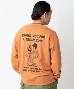 10oz　ピグメントスウェット　MADE MY DAYロンＴEE