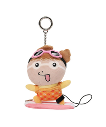 LOOPLOOP（ループループ）の「ループルーフ x マルは犬 [サーフィンチャンマル] のぬいぐるみキーホルダーです。（スポーツグッズ）」