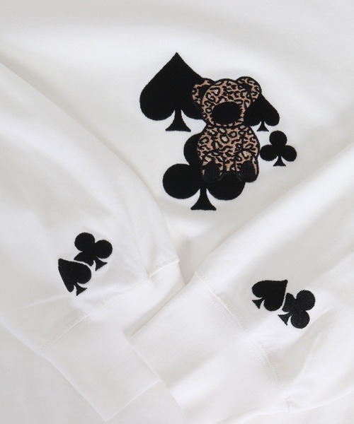 GLIMCLAP(グリムクラップ)の「mlt5760-Embroidered Long Sleeve T-shirt - Character & Playing Card Motifs ロングスリーブTシャツ(211-024-gla-cg)(Tシャツ/カットソー・メンズ・ホワイト/ブラック・M/S/L)」の14枚目の写真