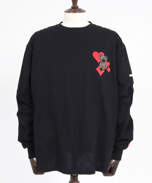 GLIMCLAP(グリムクラップ)の「mlt5760-Embroidered Long Sleeve T-shirt - Character & Playing Card Motifs ロングスリーブTシャツ(211-024-gla-cg)(Tシャツ/カットソー・メンズ・ホワイト/ブラック・M/S/L)」の15枚目の写真
