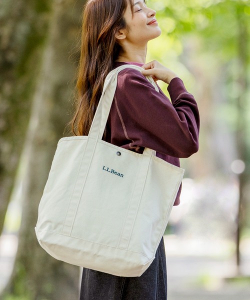 L.L.Bean(エルエルビーン)の「グローサリー・トート、トール(トートバッグ・レディース・アイボリー/パープル/ブラック/ベージュ/グレー/ピンク・ONE SIZE)」の2枚目の写真