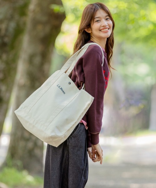 L.L.Bean(エルエルビーン)の「グローサリー・トート、トール(トートバッグ・レディース・アイボリー/パープル/ブラック/ベージュ/グレー/ピンク・ONE SIZE)」の13枚目の写真