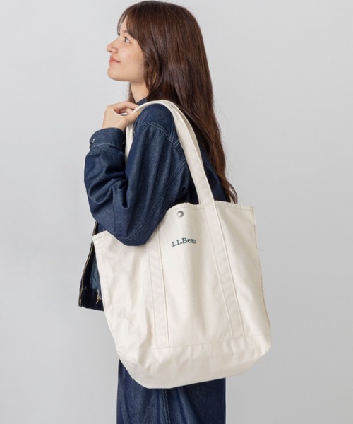 L.L.Bean(エルエルビーン)の「グローサリー・トート、トール(トートバッグ・レディース・アイボリー/パープル/ブラック/ベージュ/グレー/ピンク・ONE SIZE)」の7枚目の写真