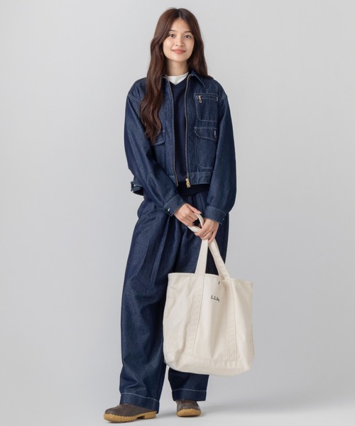 L.L.Bean(エルエルビーン)の「グローサリー・トート、トール(トートバッグ・レディース・アイボリー/パープル/ブラック/ベージュ/グレー/ピンク・ONE SIZE)」の8枚目の写真