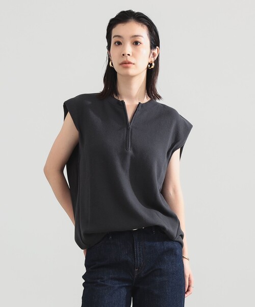 Demi-Luxe BEAMS(デミルクス ビームス)の「裏毛 ハーフ ジップ プルオーバー(その他トップス・レディース・ホワイト系その他6/チャコールグレー・ONE SIZE)」の2枚目の写真