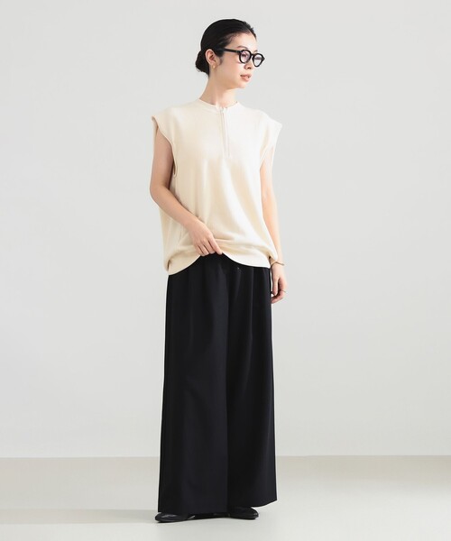 Demi-Luxe BEAMS(デミルクス ビームス)の「裏毛 ハーフ ジップ プルオーバー(その他トップス・レディース・ホワイト系その他6/チャコールグレー・ONE SIZE)」の4枚目の写真