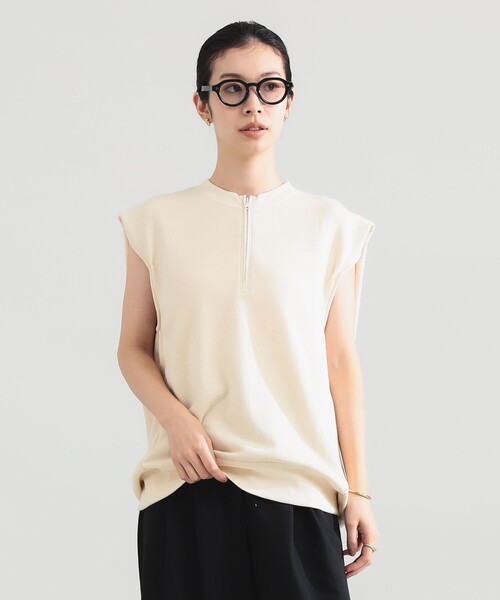 Demi-Luxe BEAMS(デミルクス ビームス)の「裏毛 ハーフ ジップ プルオーバー(その他トップス・レディース・ホワイト系その他6/チャコールグレー・ONE SIZE)」の6枚目の写真