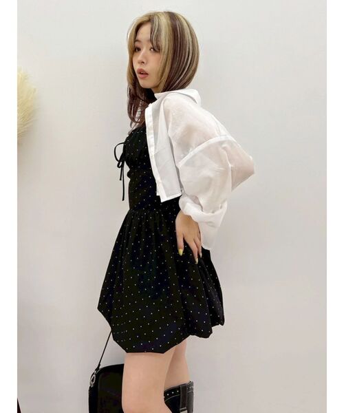 EVRIS（エヴリス）の「シアークロップドシャツ（シャツ/ブラウス・レディース・ブラック/ホワイト/ピンク・FREE）」の14枚目の写真