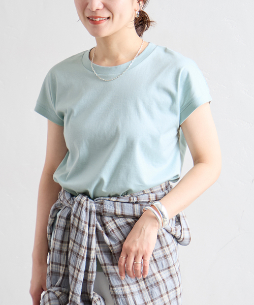 JOURNAL STANDARD（ジャーナルスタンダード）の「《追加3》汗ジミ防止ナノシアコンパクトTシャツ（Tシャツ/カットソー・レディース・ホワイト/グレー/サックスブルー/ベージュ系その他・FREE）」の2枚目の写真