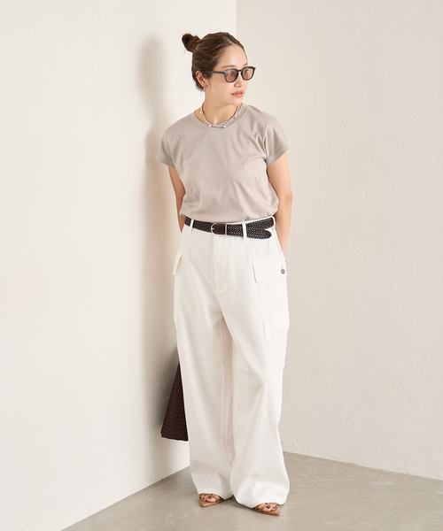 JOURNAL STANDARD（ジャーナルスタンダード）の「《追加3》汗ジミ防止ナノシアコンパクトTシャツ（Tシャツ/カットソー・レディース・ホワイト/グレー/サックスブルー/ベージュ系その他・FREE）」の14枚目の写真