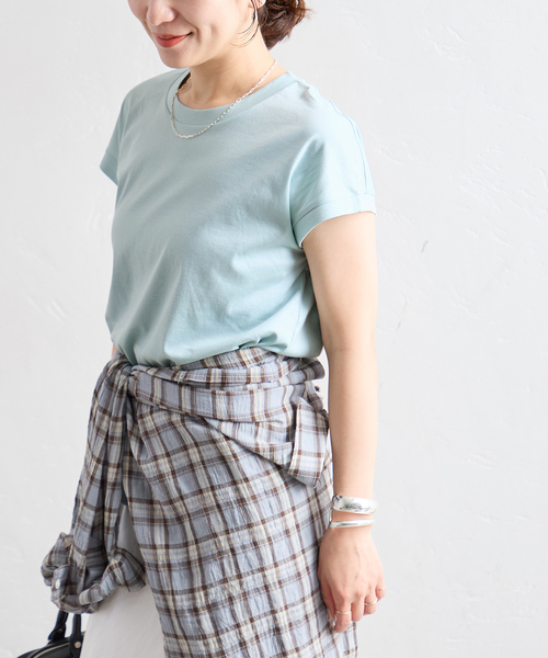 JOURNAL STANDARD（ジャーナルスタンダード）の「《追加3》汗ジミ防止ナノシアコンパクトTシャツ（Tシャツ/カットソー・レディース・ホワイト/グレー/サックスブルー/ベージュ系その他・FREE）」の6枚目の写真