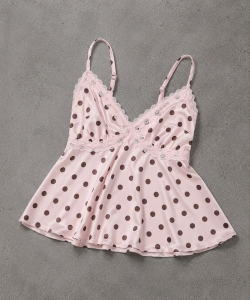 SPINNS（スピンズ）の「姫ギャルキャミチュニック/ドットサテン/平成ギャル（その他トップス・レディース・ブラック/ブラウン/ピンク/オフホワイト・ONESIZE）」の13枚目の写真