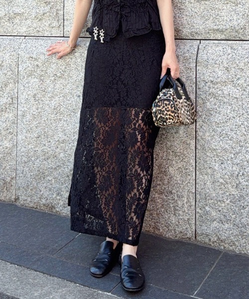 SallyLunn(サリーラン)の「【mai×SallyLunn】着こなしの幅が広がる!ペチコート付きレーススカート(スカート・レディース・ホワイト/ブラック・FREE)」の13枚目の写真