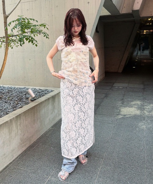 SallyLunn(サリーラン)の「【mai×SallyLunn】着こなしの幅が広がる!ペチコート付きレーススカート(スカート・レディース・ホワイト/ブラック・FREE)」の18枚目の写真