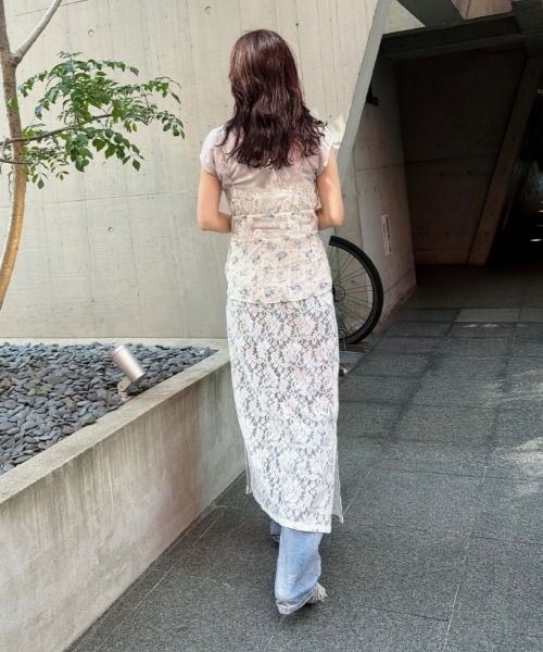 SallyLunn(サリーラン)の「【mai×SallyLunn】着こなしの幅が広がる!ペチコート付きレーススカート(スカート・レディース・ホワイト/ブラック・FREE)」の19枚目の写真