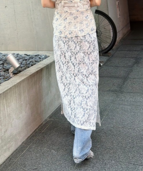 SallyLunn(サリーラン)の「【mai×SallyLunn】着こなしの幅が広がる!ペチコート付きレーススカート(スカート・レディース・ホワイト/ブラック・FREE)」の21枚目の写真