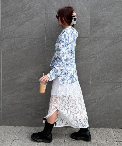 SallyLunn(サリーラン)の「【mai×SallyLunn】着こなしの幅が広がる!ペチコート付きレーススカート(スカート・レディース・ホワイト/ブラック・FREE)」の15枚目の写真