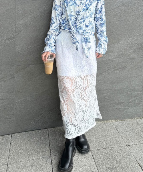 SallyLunn(サリーラン)の「【mai×SallyLunn】着こなしの幅が広がる!ペチコート付きレーススカート(スカート・レディース・ホワイト/ブラック・FREE)」の16枚目の写真