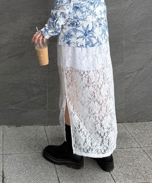 SallyLunn(サリーラン)の「【mai×SallyLunn】着こなしの幅が広がる!ペチコート付きレーススカート(スカート・レディース・ホワイト/ブラック・FREE)」の17枚目の写真