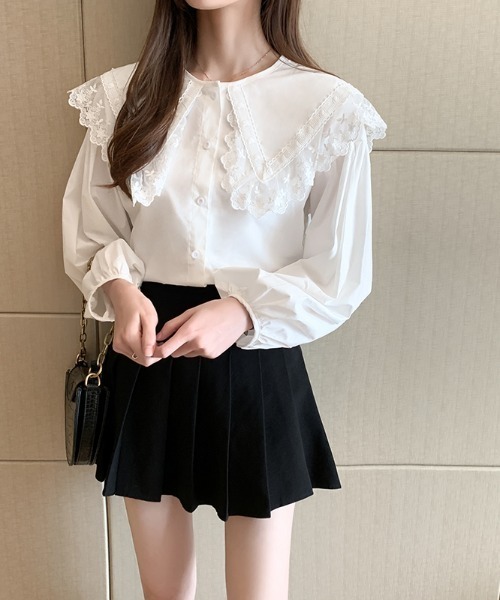 AMAJI(アマジ)の「バルーンスリーブ ピーターパンカラー 白シャツ(シャツ/ブラウス・レディース・ホワイト・SMALL/MEDIUM/LARGE/X-LARGE)」の3枚目の写真