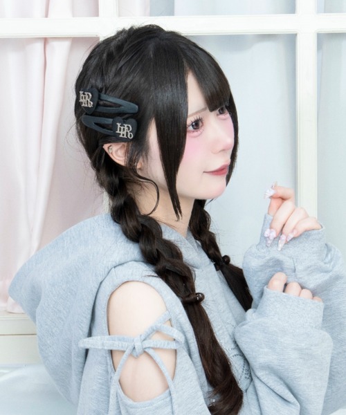 ハンドメイド ヘアピン  ✳︎16 サテンハートヘアピン（ヘアピン）｜LAFARY（ラファリー）の