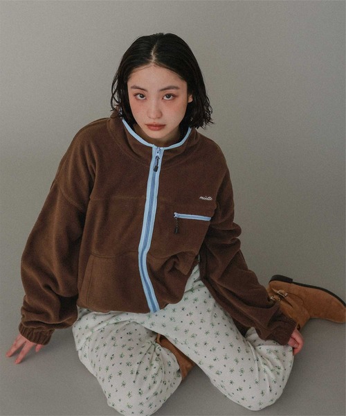 miette(ミエット)の「フリースジップアップパーカー(パーカー・レディース・ブラウン/ネイビー/チャコール・M/MT)」の3枚目の写真