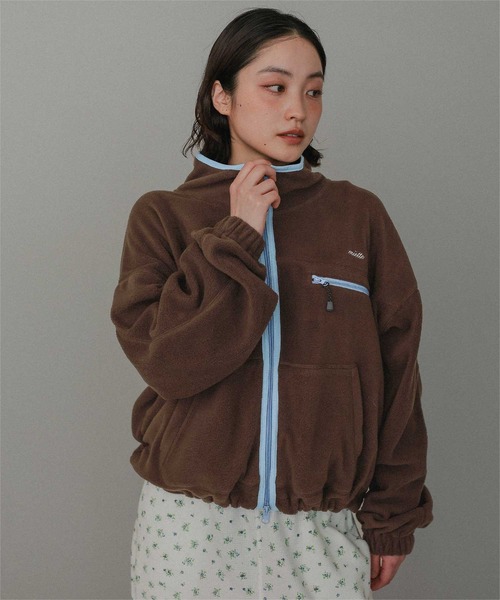miette(ミエット)の「フリースジップアップパーカー(パーカー・レディース・ブラウン/ネイビー/チャコール・M/MT)」の8枚目の写真
