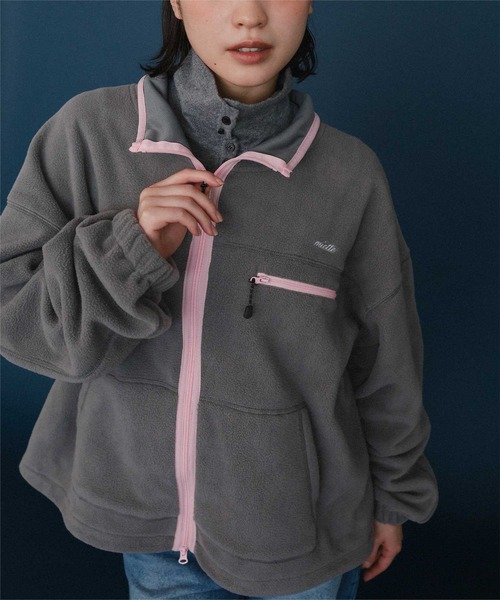 miette(ミエット)の「フリースジップアップパーカー(パーカー・レディース・ブラウン/ネイビー/チャコール・M/MT)」の6枚目の写真