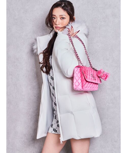 GYDA(ジェイダ)の「GGベロアbijou quiltingショルダーBAG(ショルダーバッグ・レディース・オフホワイト/ブラック/ピンク・FREE)」の15枚目の写真