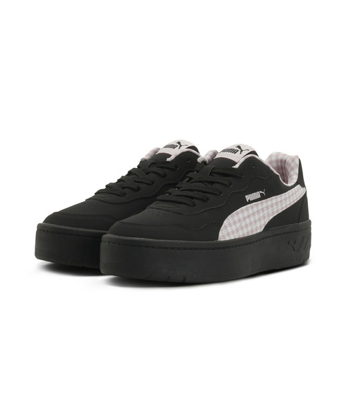 PUMA(プーマ)の「PUMA プーマ ウィメンズ コート ラリー スカイ チェッカー スニーカー(スニーカー・レディース・ブラック×ピンク・22.5cm/23.0cm/25.0cm/25.5cm/24.5cm/23.5cm/24.0cm)」の6枚目の写真