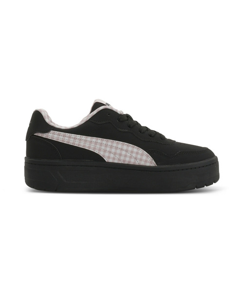 PUMA(プーマ)の「PUMA プーマ ウィメンズ コート ラリー スカイ チェッカー スニーカー(スニーカー・レディース・ブラック×ピンク・22.5cm/23.0cm/25.0cm/25.5cm/24.5cm/23.5cm/24.0cm)」の4枚目の写真