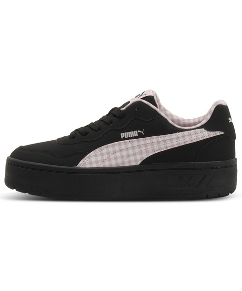 PUMA(プーマ)の「PUMA プーマ ウィメンズ コート ラリー スカイ チェッカー スニーカー(スニーカー・レディース・ブラック×ピンク・22.5cm/23.0cm/25.0cm/25.5cm/24.5cm/23.5cm/24.0cm)」の1枚目の写真