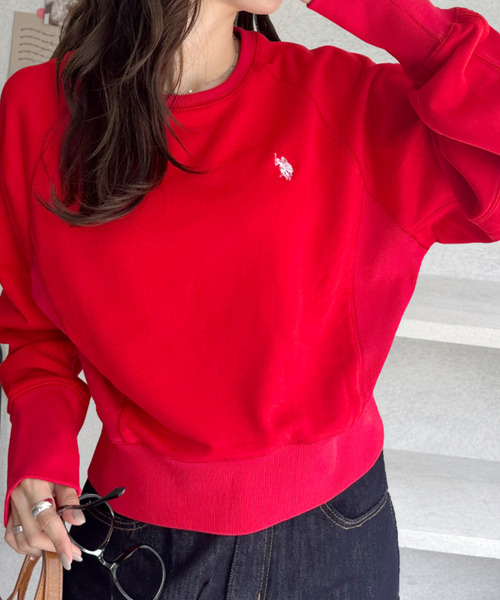 U.S. POLO ASSN.(ユーエスポロアッスン)の「【Ada.別注 U.S. POLO ASSN.】クロップド ショート丈 スウェット(その他トップス・レディース・ネイビー/グレー/レッド・M/L)」の18枚目の写真