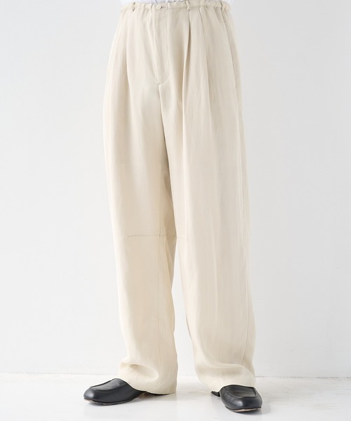 STUDIOUS(ステュディオス)の「【STUDIOUS】Noseason Linen Wide Pants(その他パンツ・メンズ・ブラック/ブラウン/アイボリー・1/2)」の2枚目の写真