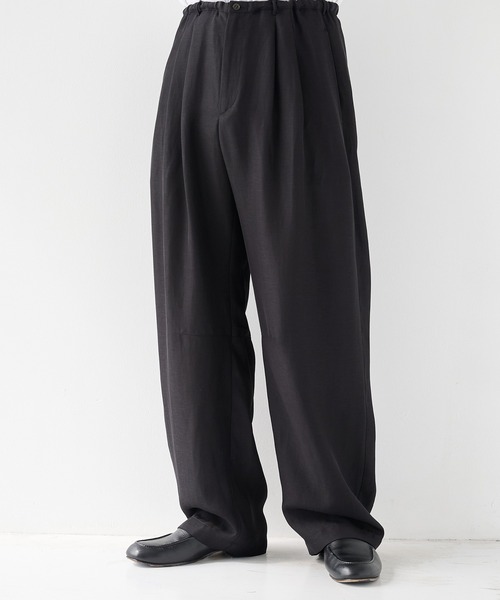 STUDIOUS(ステュディオス)の「【STUDIOUS】Noseason Linen Wide Pants(その他パンツ・メンズ・ブラック/ブラウン/アイボリー・1/2)」の3枚目の写真