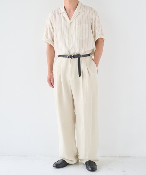 STUDIOUS(ステュディオス)の「【STUDIOUS】Noseason Linen Wide Pants(その他パンツ・メンズ・ブラック/ブラウン/アイボリー・1/2)」の8枚目の写真
