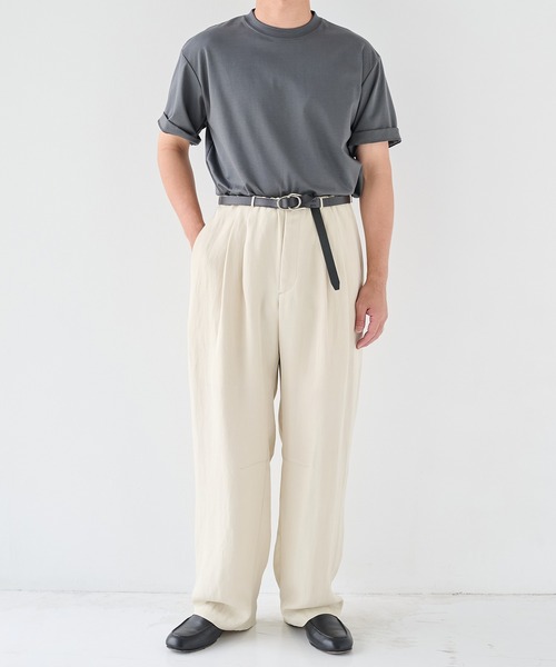 STUDIOUS(ステュディオス)の「【STUDIOUS】Noseason Linen Wide Pants(その他パンツ・メンズ・ブラック/ブラウン/アイボリー・1/2)」の9枚目の写真