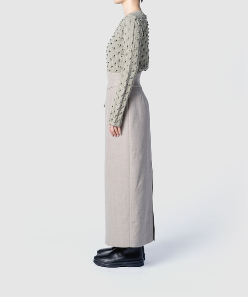 muller of yoshiokubo（ミュラーオブヨシオクボ）の「muller of yoshiokubo ミュラーオブヨシオクボ / VOID KNIT TOP ヴォイドシアーニットトップス / MLF26801（ニット/セーター・レディース・ブラック/モスグリーン・38）」の11枚目の写真