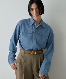 〈インフルエンサーコラボ〉【Drawing Numbers】コットンリヨセルデニムシャツ