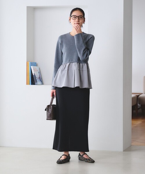 BEAUTY&YOUTH UNITED ARROWS(ビューティーアンドユースユナイテッドアローズ)の「【WEB限定】ジャージー ドローコードスカート ウォッシャブル(スカート・レディース・ライトグレー/ブラック/ダークブラウン・S/M)」の6枚目の写真