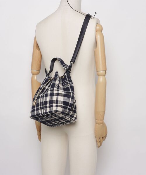 Mackintosh（マッキントッシュ）の「DRAWSTRING BAG BIG CHECK（ショルダーバッグ・レディース・ブラウン系その他/ネイビー系・FREE）」の16枚目の写真