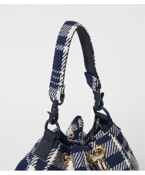 Mackintosh（マッキントッシュ）の「DRAWSTRING BAG BIG CHECK（ショルダーバッグ・レディース・ブラウン系その他/ネイビー系・FREE）」の6枚目の写真