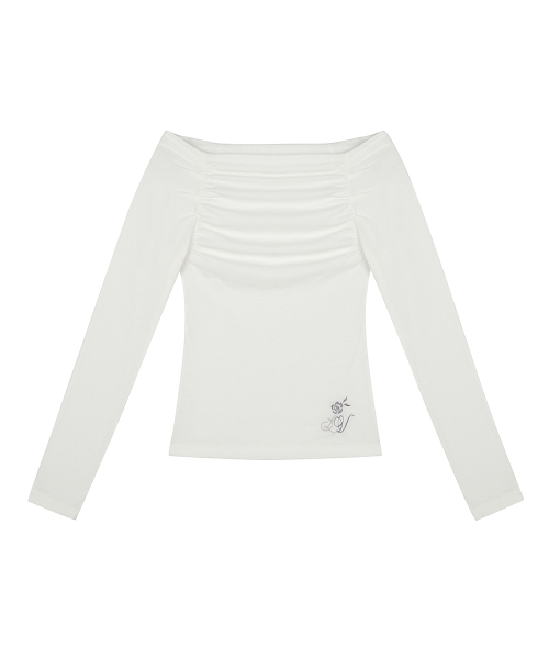 LUVISTRUE（ラヴイズトゥルー）の「RL SHIRRING SLEEVE(WHITE)（Tシャツ/カットソー・レディース・その他・FREE）」の2枚目の写真
