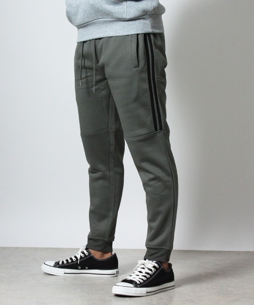 NYLAUS（ナイラス）の「【Nylaus】裏起毛 サイドライン スウェットパンツ スリムパンツ ストレッチパンツ（スウェットパンツ・メンズ・チャコール/ブラック/カーキ/杢グレー・M/LL/L）」の4枚目の写真